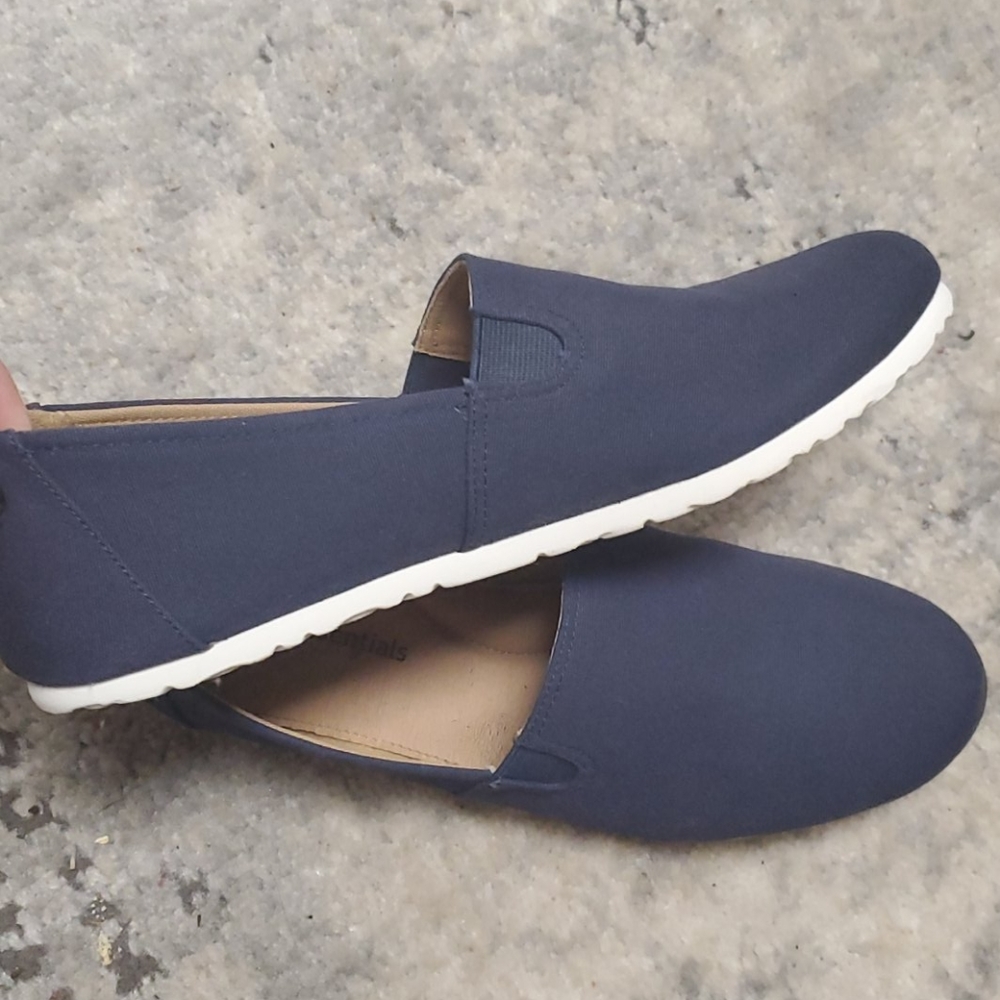 Navy blue canvas flats